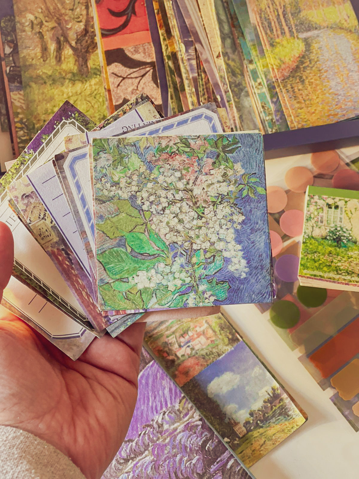 480Pcs Vintage Van Gogh Oil Painting Aesthetic Scrapbook Kit for Bullet Junk Journal