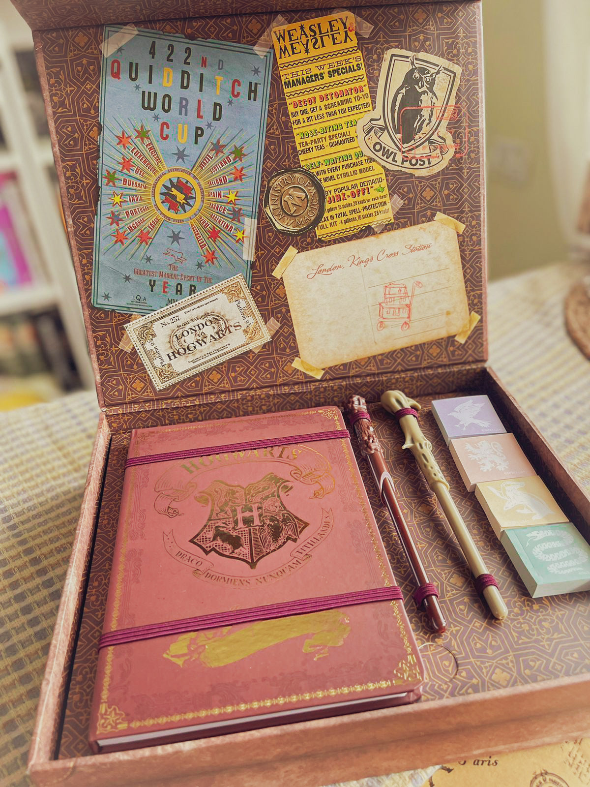 Harry Potter Stationery Set with Notebook, Wand Pen, Letter Writing Set with Envelopes and Stickers