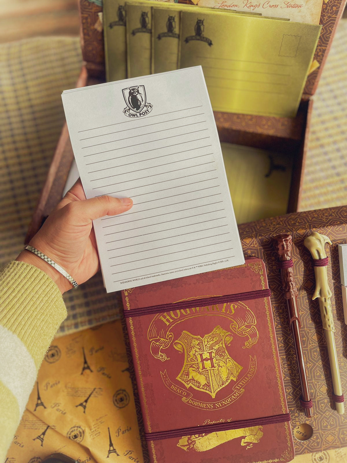 Harry Potter Stationery Set with Notebook, Wand Pen, Letter Writing Set with Envelopes and Stickers