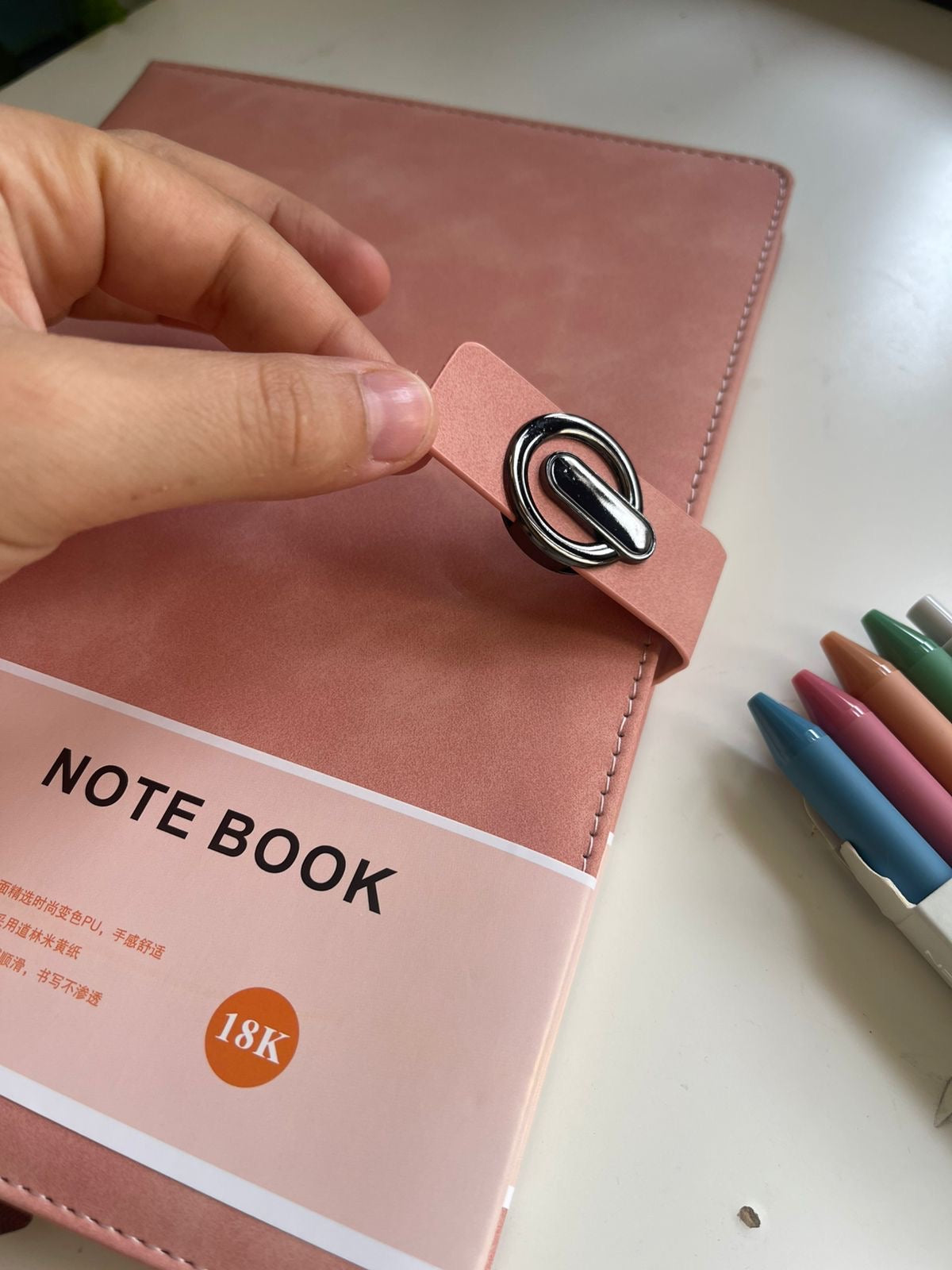 Classic PU leather Journal - Magnetic clip. rules and dated