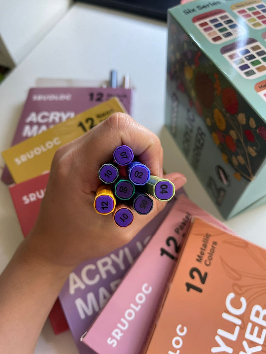 72 Acrylic Paint Pens Markers Set, with coloring system