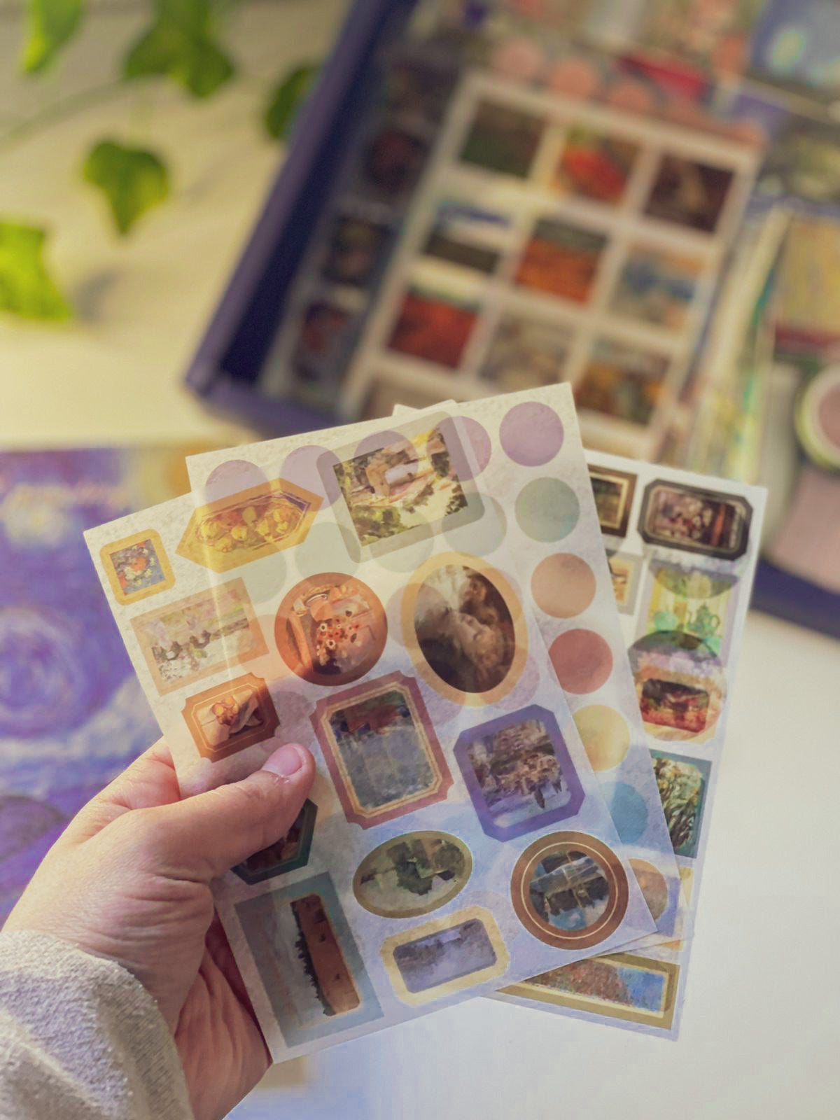 480Pcs Vintage Van Gogh Oil Painting Aesthetic Scrapbook Kit for Bullet Junk Journal