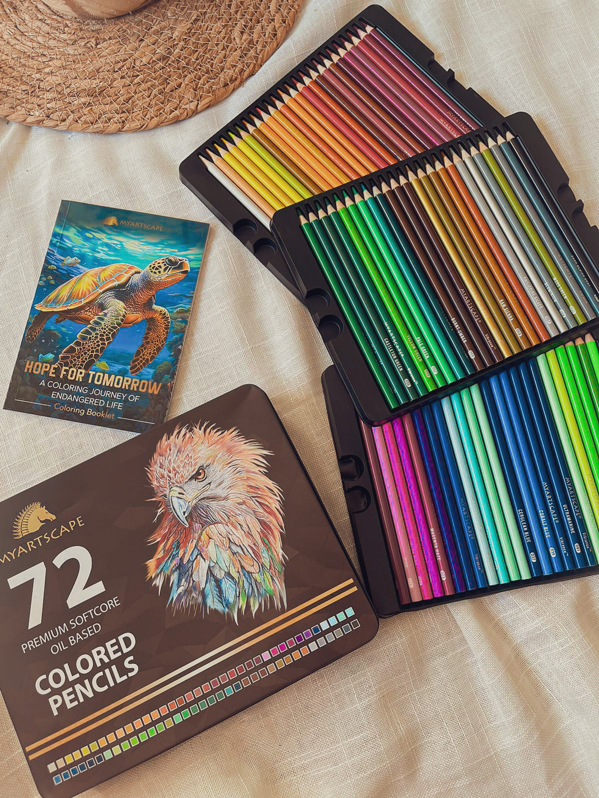 Oil Based Colored Pencils Set, 72 pcs
