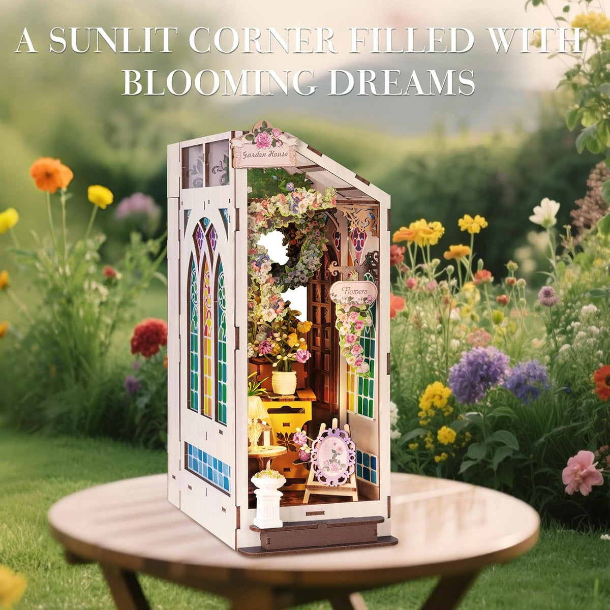 Garden House with led Booknook