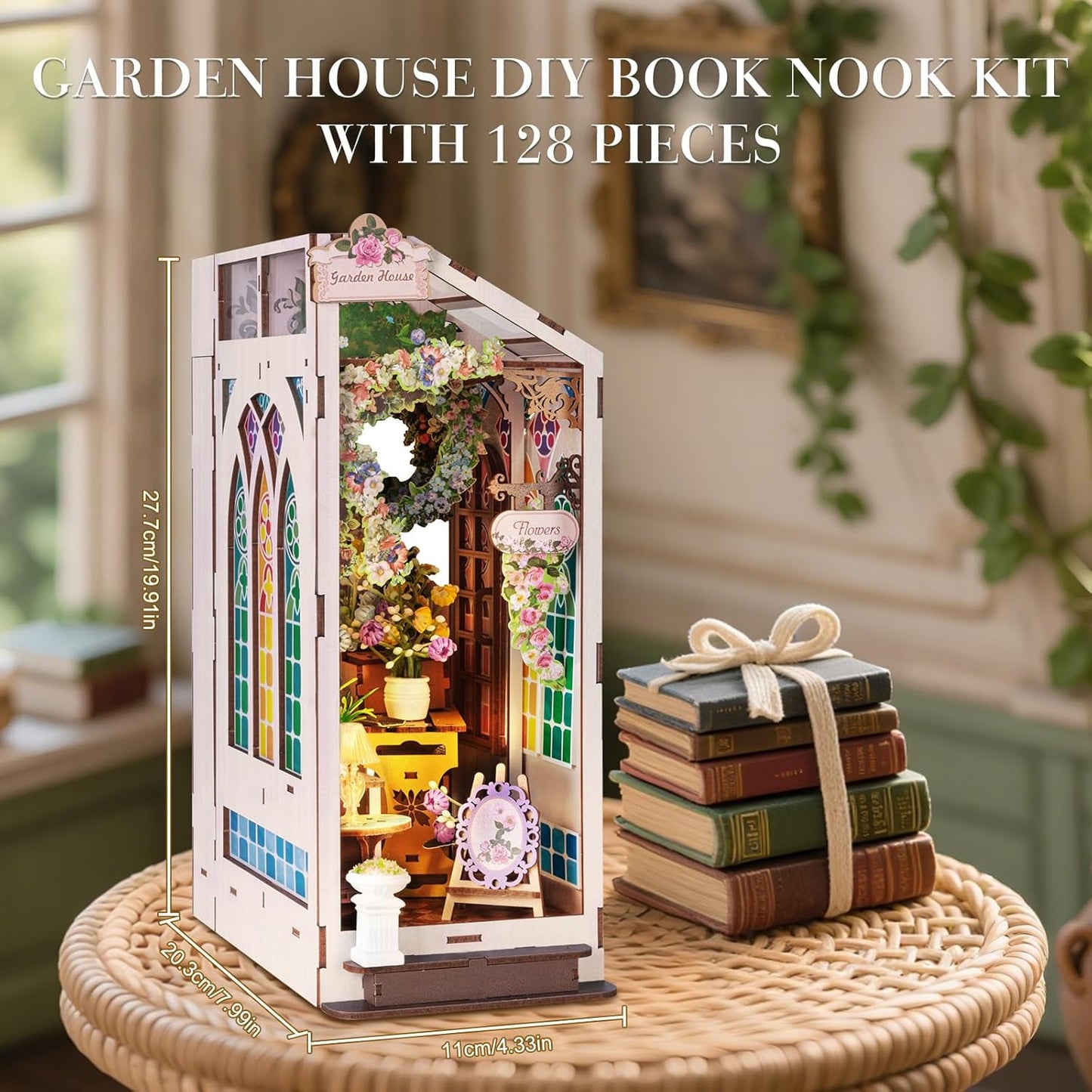 Garden House with led Booknook