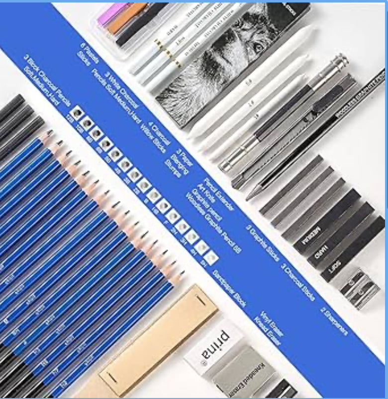 50 Pack Drawing Set Sketch Kit