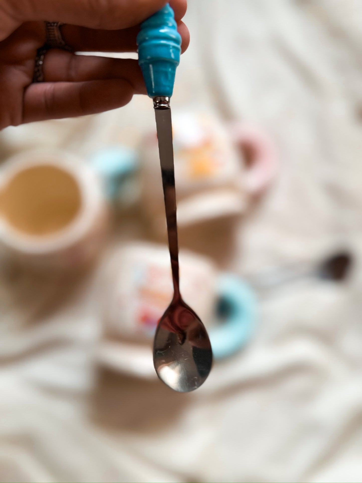 Cute Coffee Mug, Handmade with a spoon