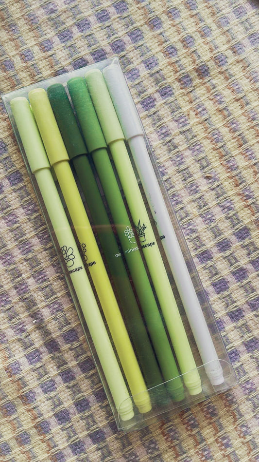 Gel Ink Pen Set of 6 (Green)