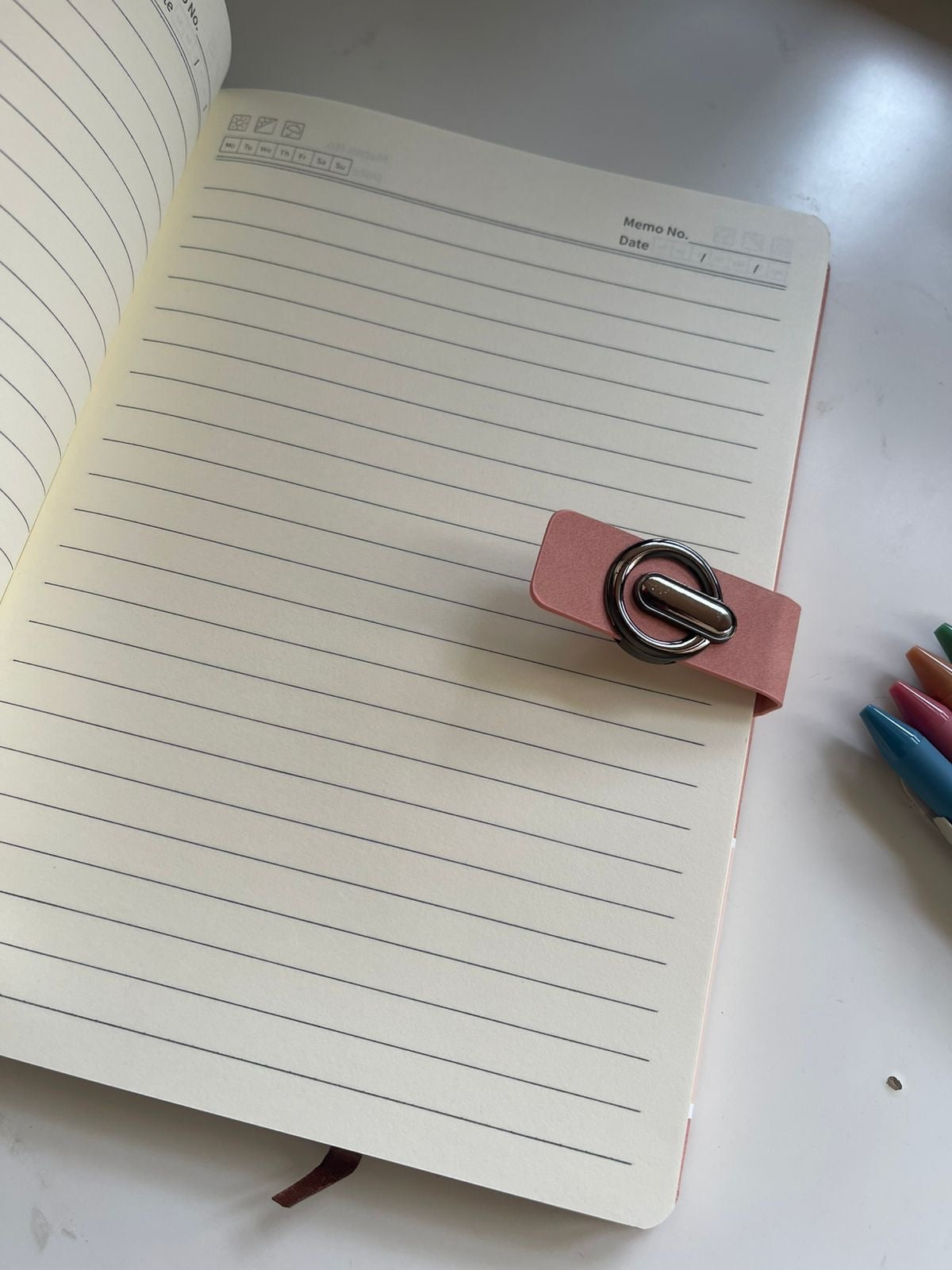Classic PU leather Journal - Magnetic clip. rules and dated