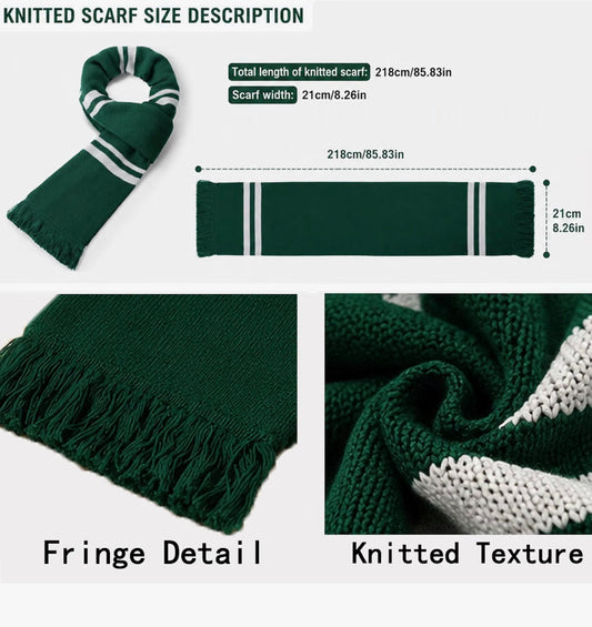 Harry Potter , Slytherin scarf , gift for wizards
