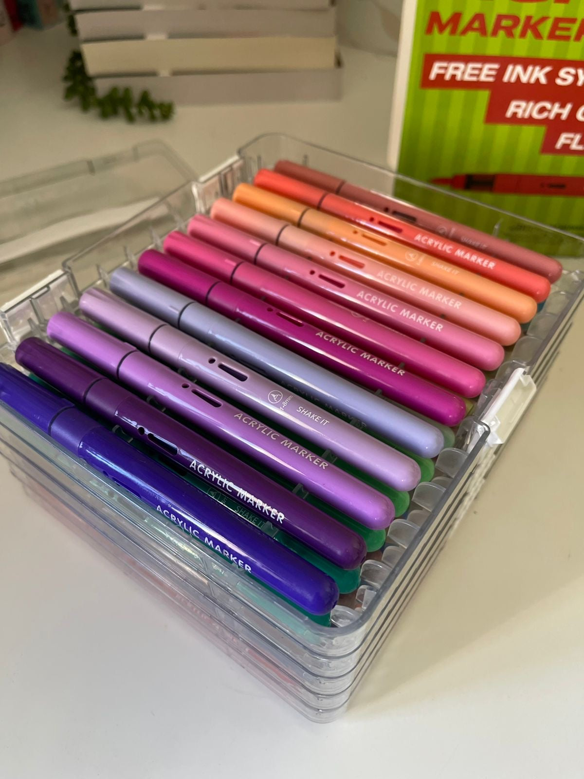 60 Colors Acrylic Paint Markers, Automatic Ink Control System with Soft Brush Tip