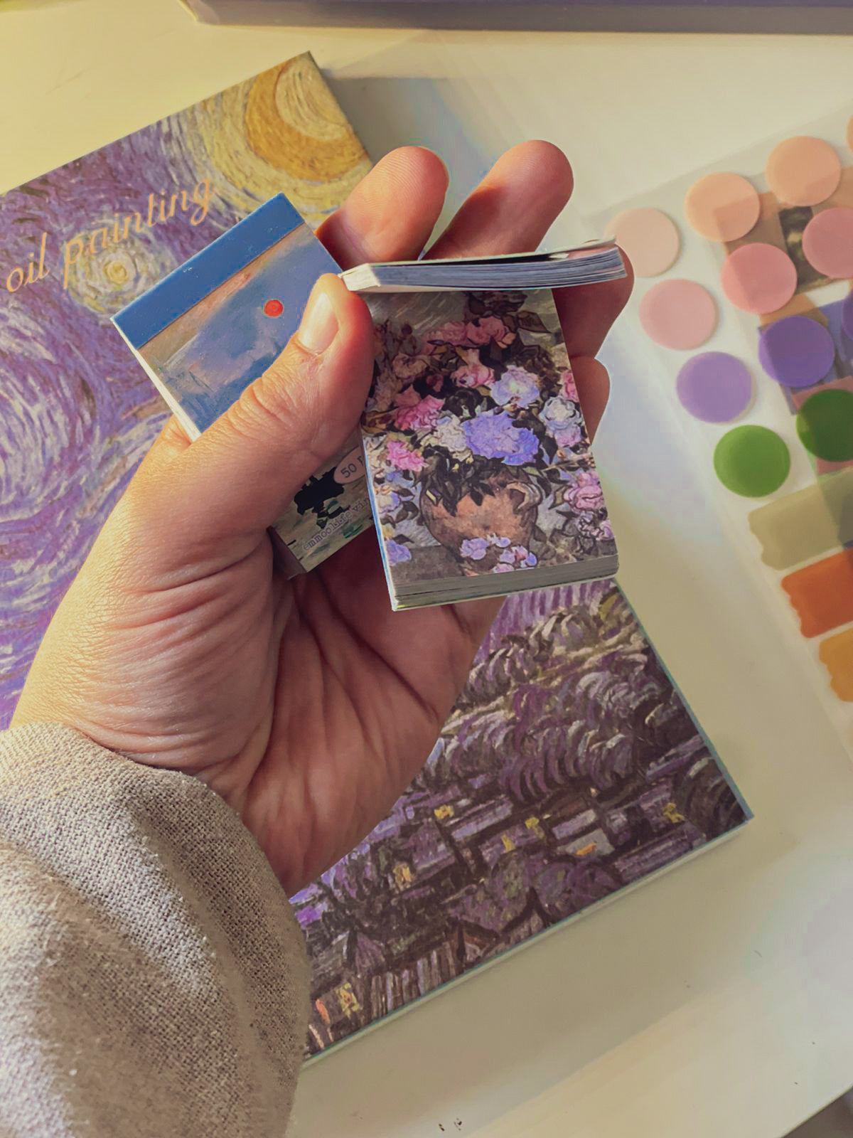 480Pcs Vintage Van Gogh Oil Painting Aesthetic Scrapbook Kit for Bullet Junk Journal