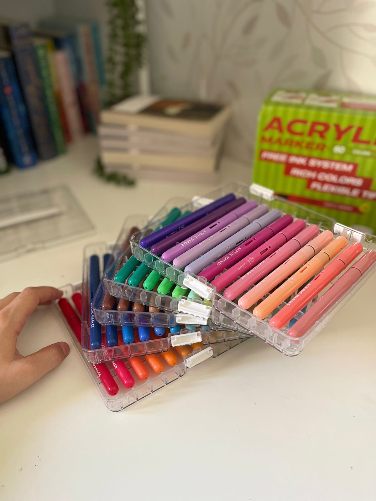 60 Colors Acrylic Paint Markers, Automatic Ink Control System with Soft Brush Tip