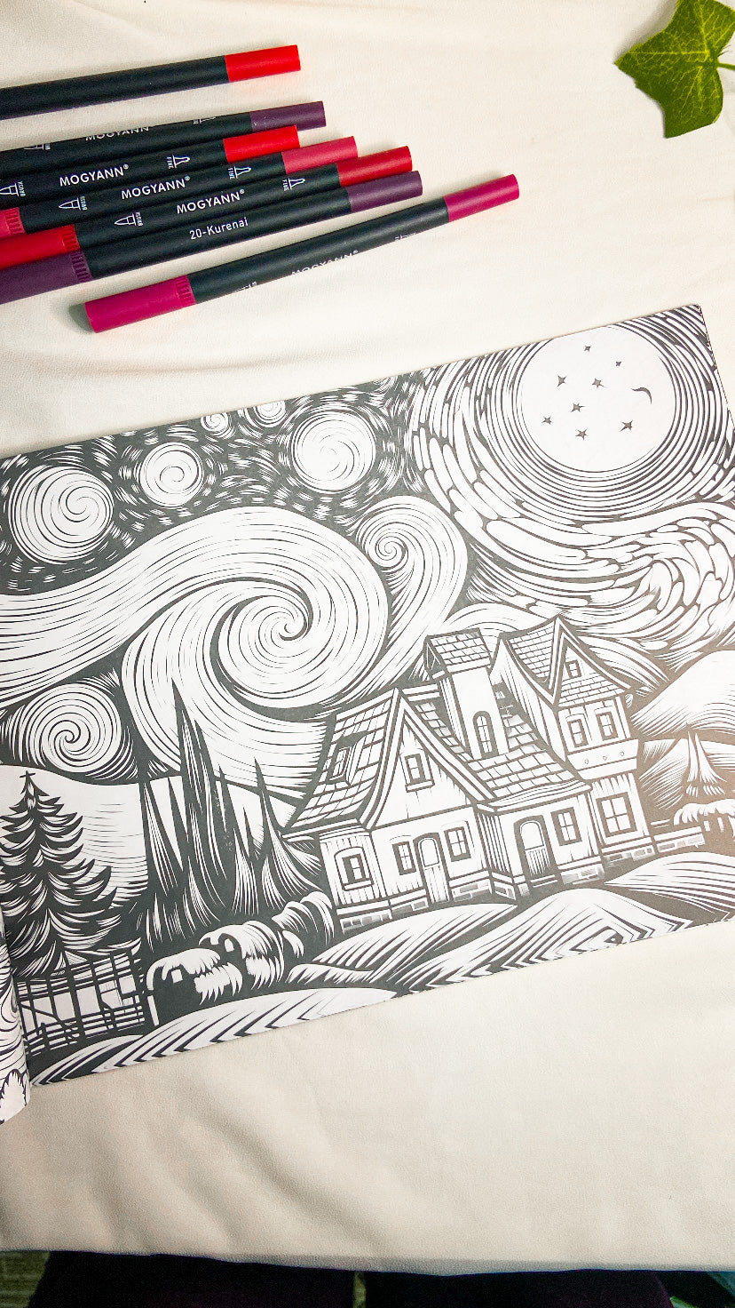 Starry Night Van gogh Adult Coloring Book