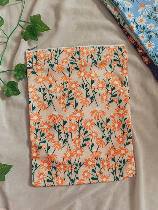 Book Sleeve Flowers (Orange)