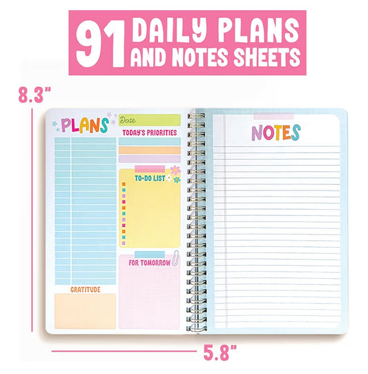Daily Planner Undated - Undated Daily Planner with Hourly Schedule, To Do List Notebook