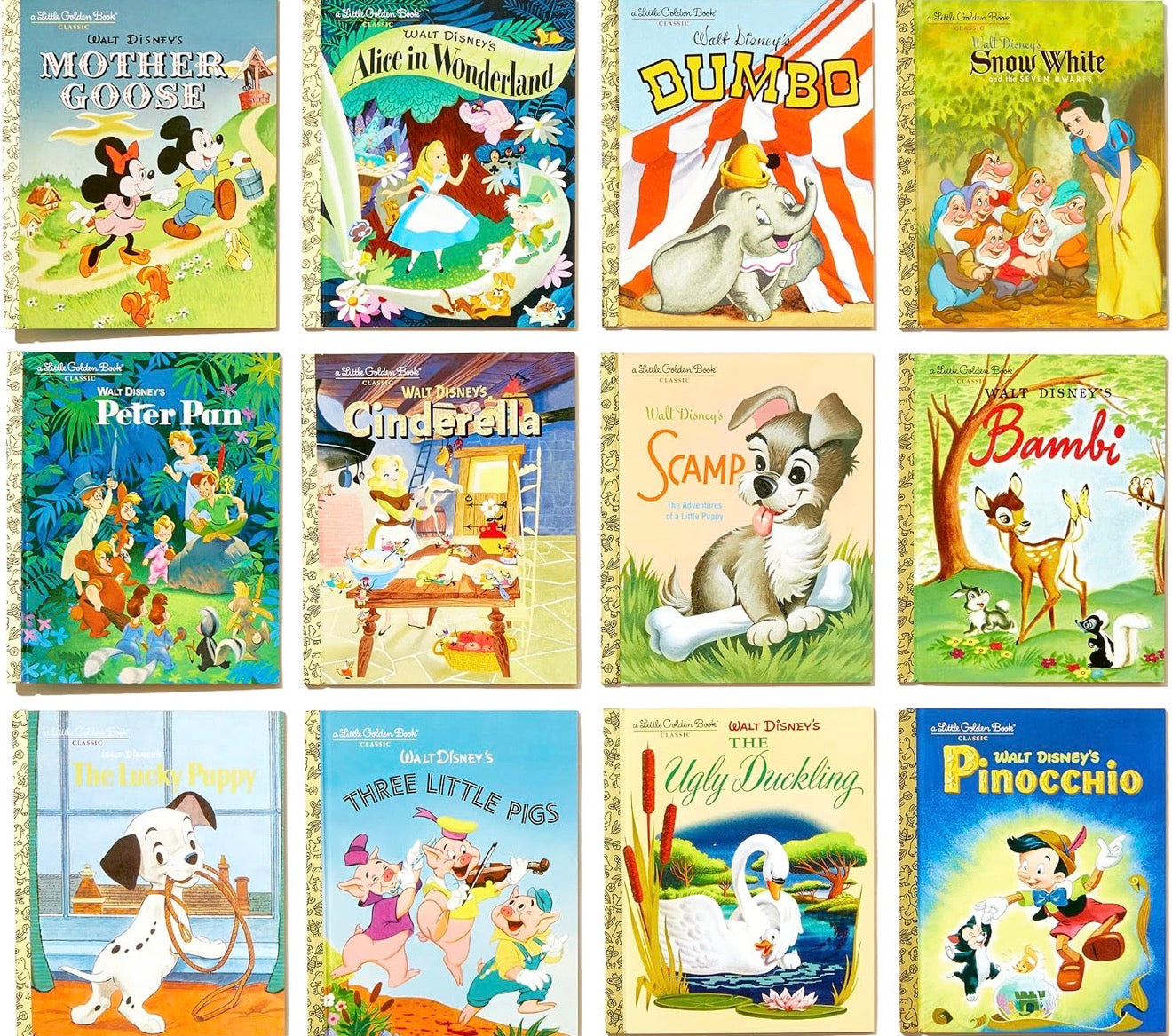 12 Beloved Disney Classic Little Golden Books (Boxed Set)