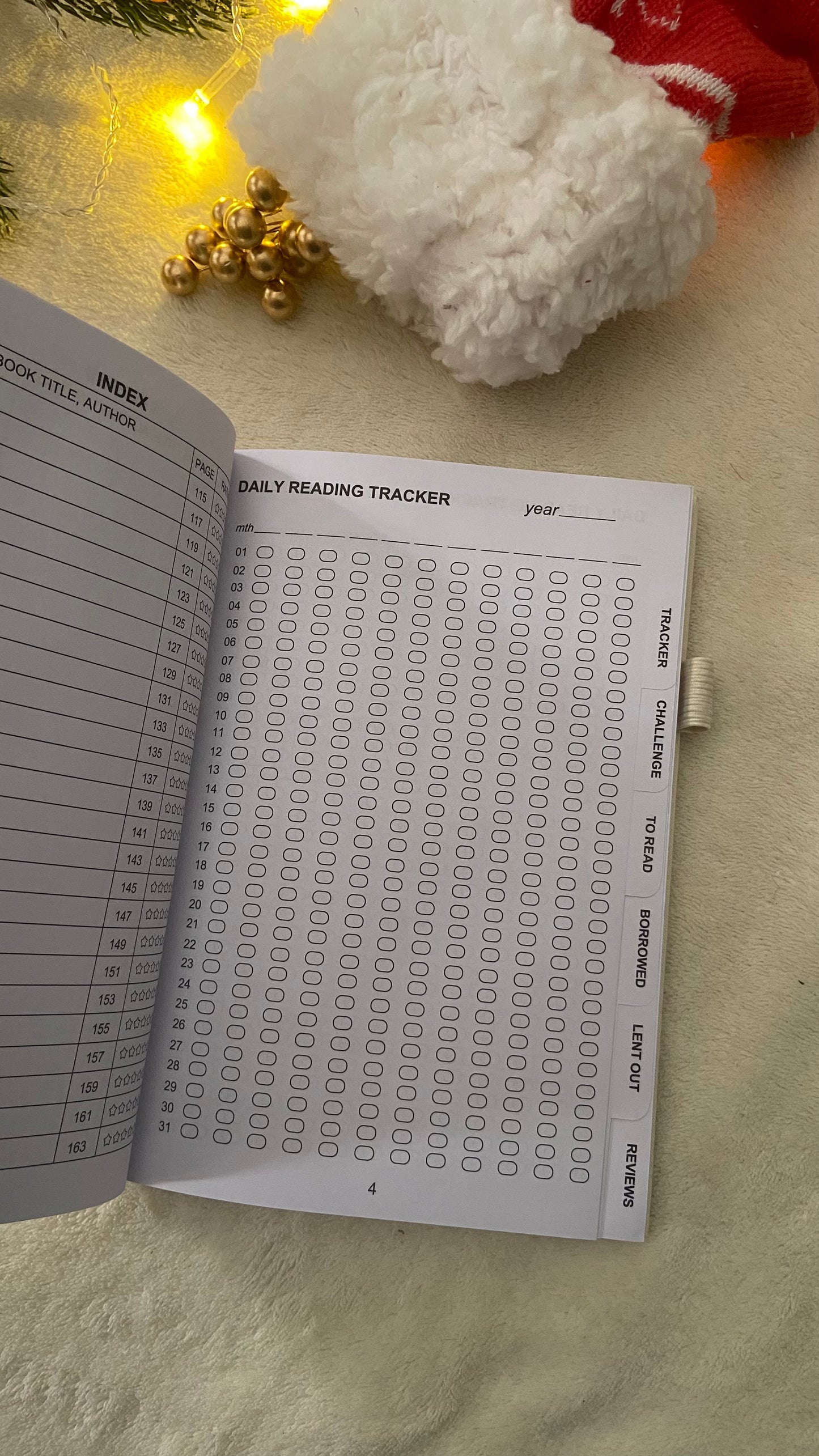 Reading Journal for Book Lovers - 75 Book Journal Reading Log for Book Tracking, A5 Linen Book Review Journal with TBR Tracker List, Ratings, Challenges, Prompts, and Index - Beige