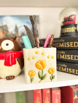 Ceramic Book Vase Tulip Pencil & Pen Holder