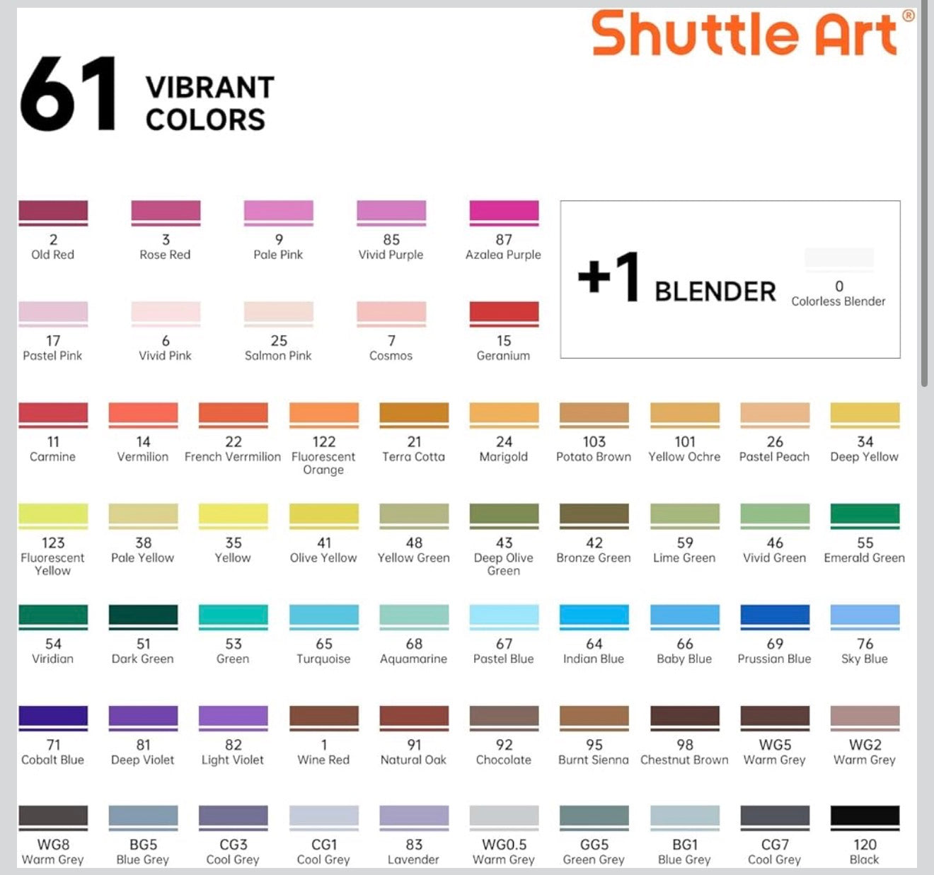 61 Colors Alcohol Markers