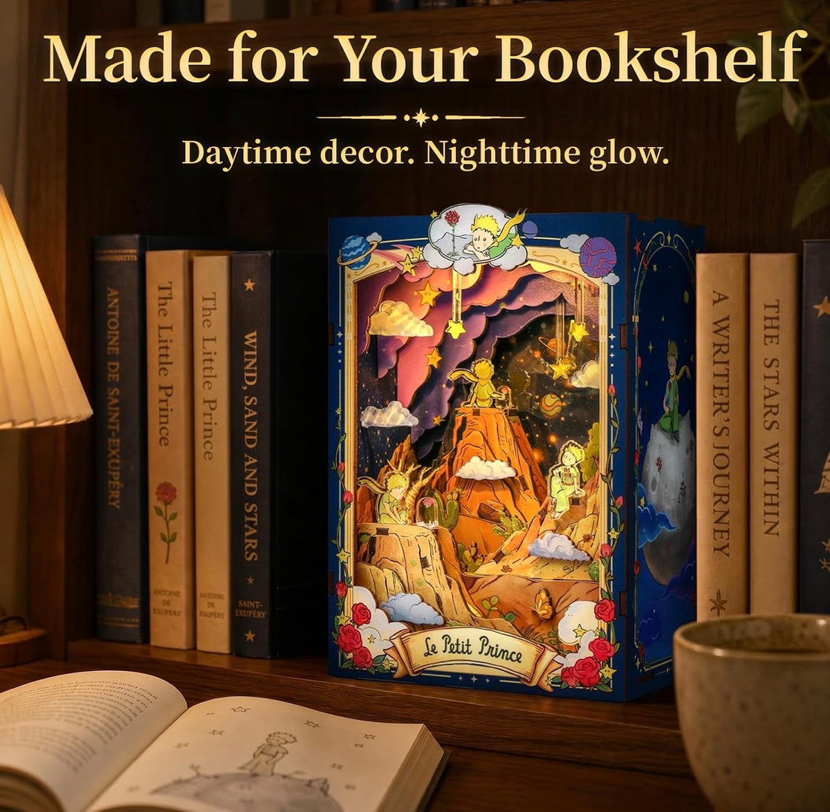 Little Prince Booknook, 3D Wooden Puzzle Bookshelf Decor