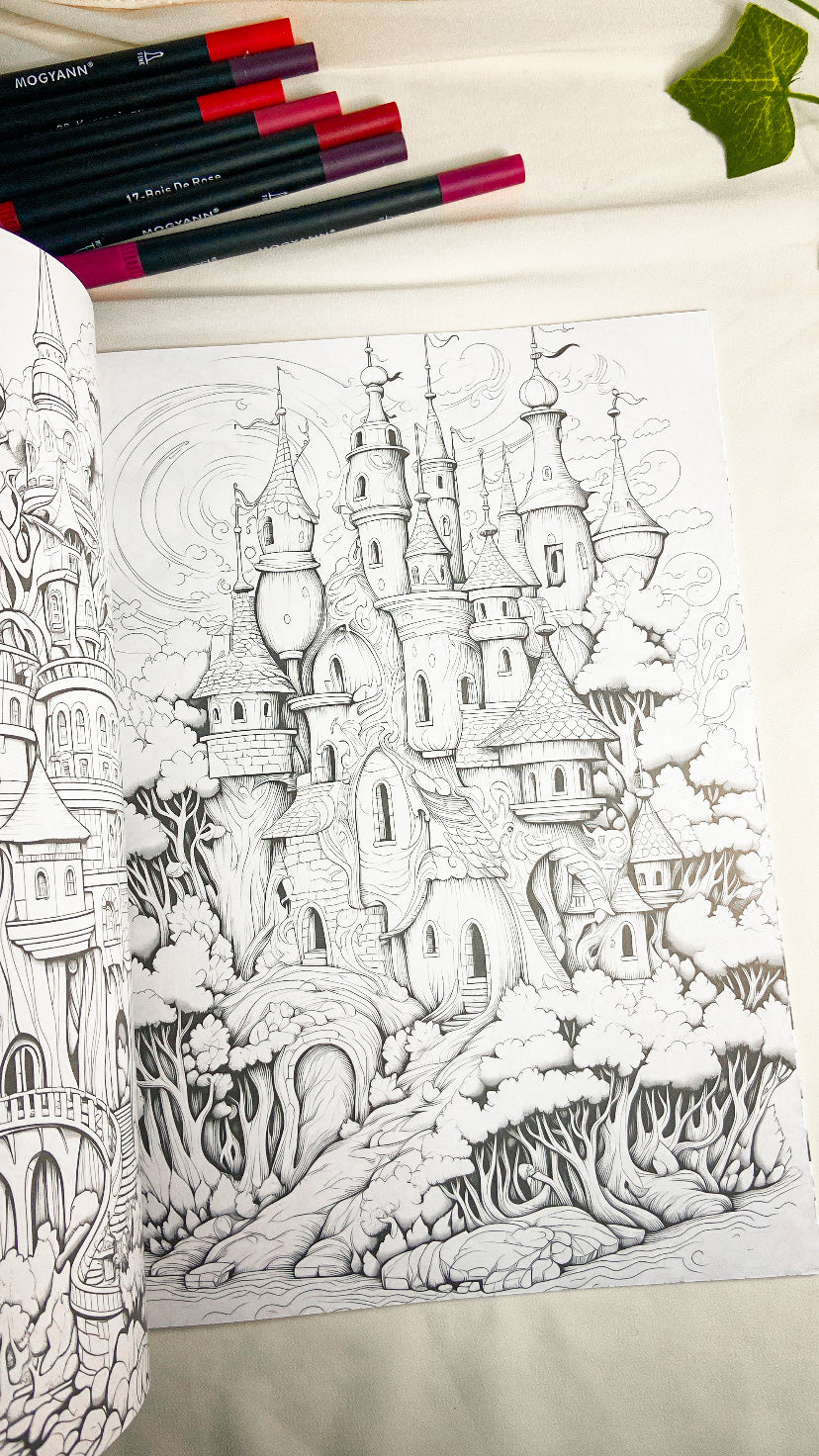Forest Castle Adult Coloring Book
