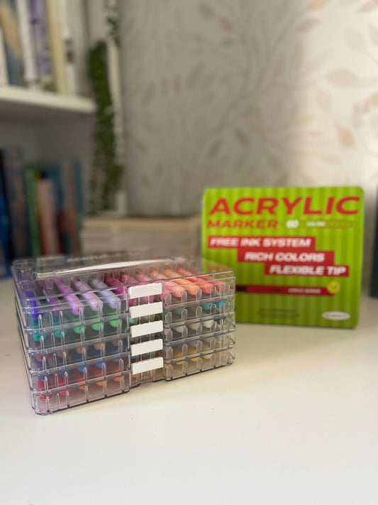 60 Colors Acrylic Paint Markers, Automatic Ink Control System with Soft Brush Tip