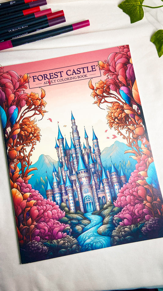 Forest Castle Adult Coloring Book