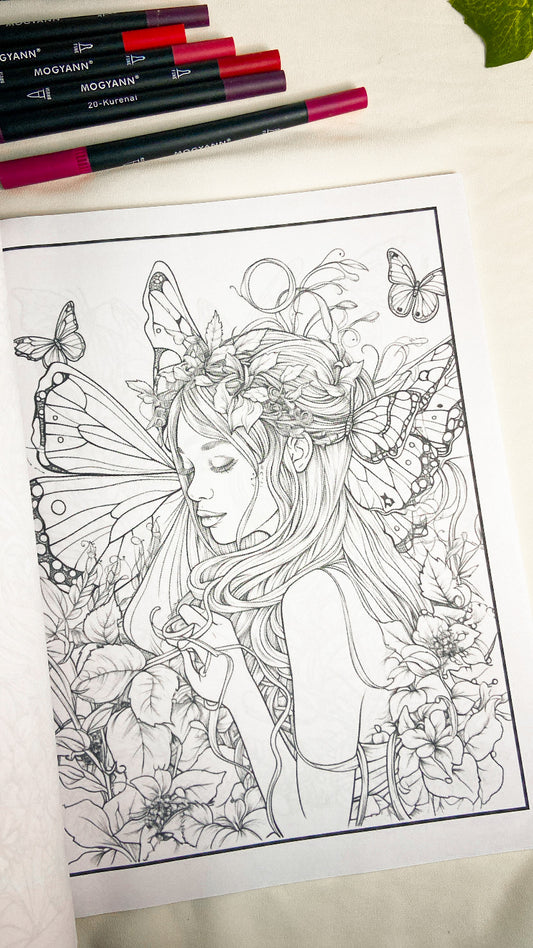 Forest Fairies Adult Coloring Book