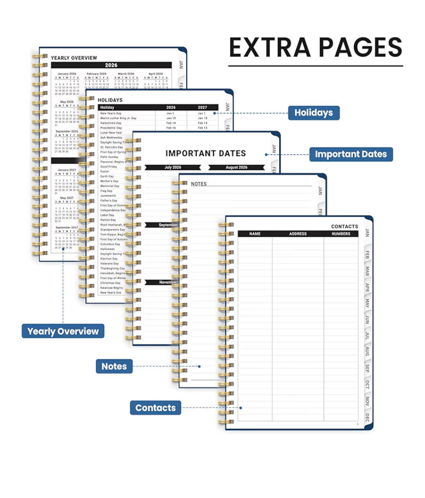 2026 Planner, Monthly and Weekly Calendar Planner