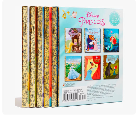 Disney Princess Little Golden Book Library -- 6 Little Golden Books