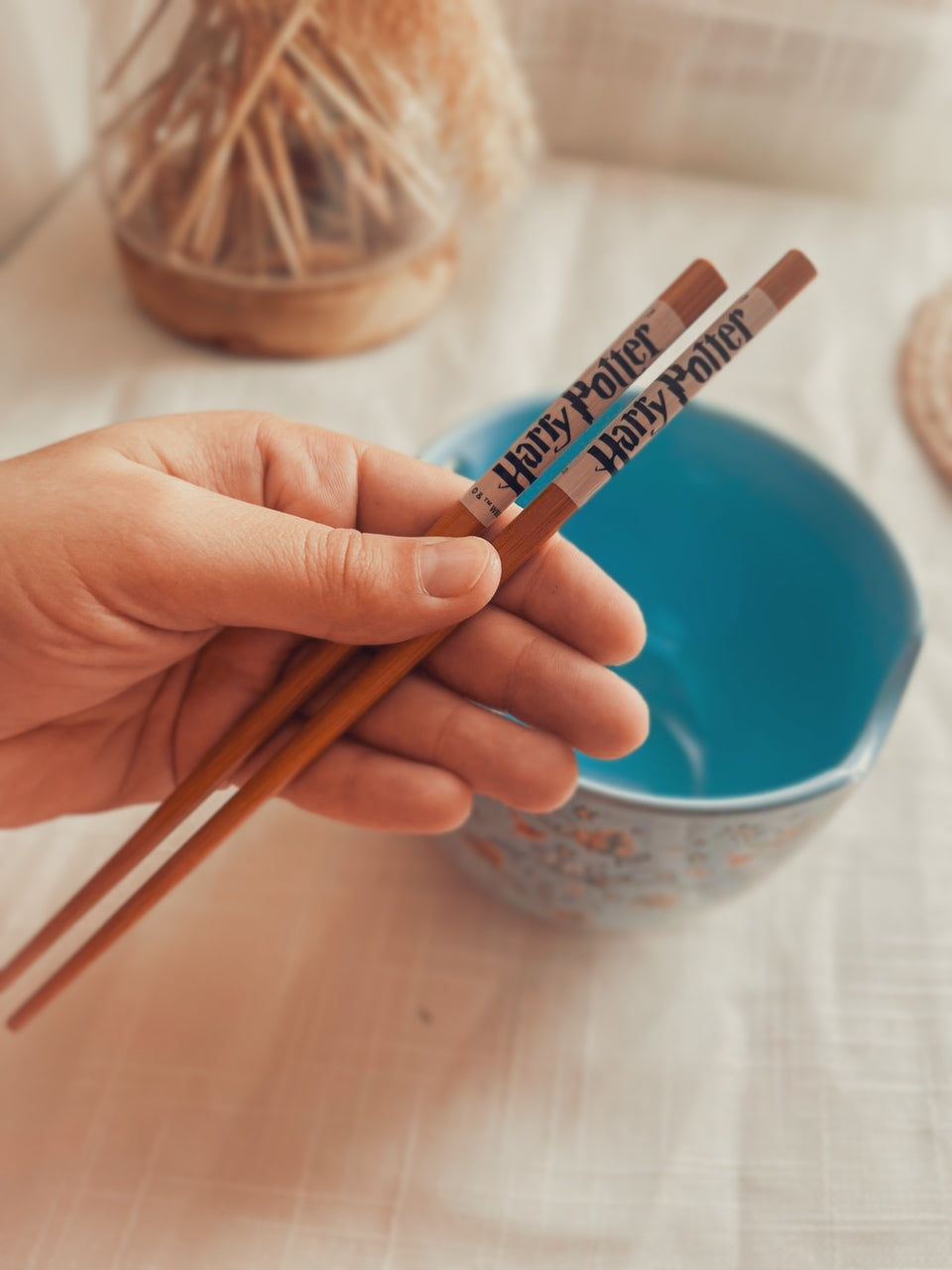 Harry Potter Noodles Bowl with Wooden Chopsticks (Blue)