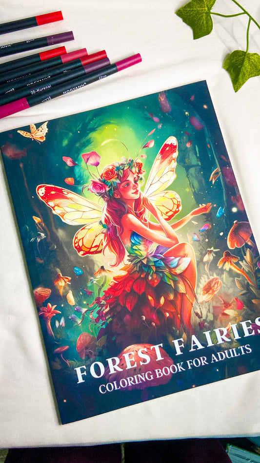 Forest Fairies Adult Coloring Book