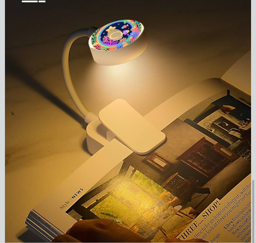 Cute Book Light for Reading, powered by batteries , 3 Color Adjustable Brightness