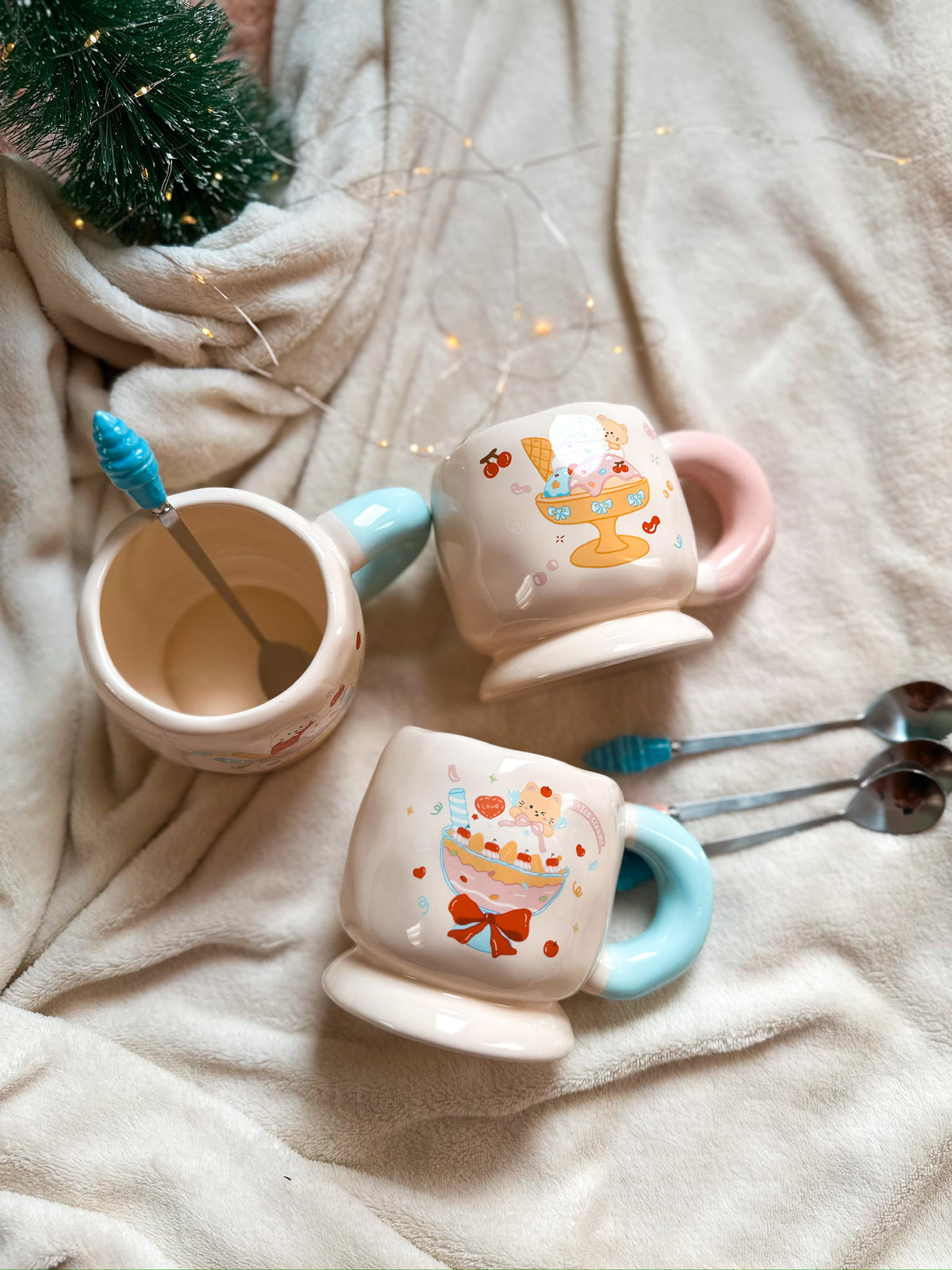 Cute Coffee Mug, Handmade with a spoon