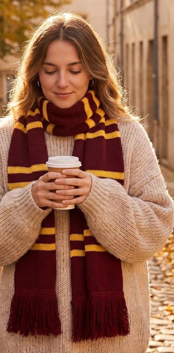 Harry Potter Gryffindor scarf for winter, gift for wizards