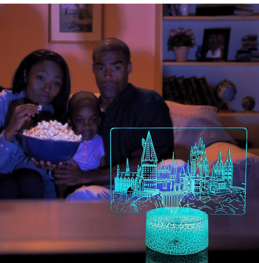 Harry Potter 3D Night Light,  7 Color Change Decor Lamp with Remote, Dim, Timer