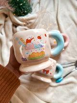 Cute Coffee Mug, Handmade with a spoon