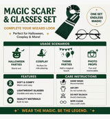 Harry Potter , Slytherin scarf , gift for wizards