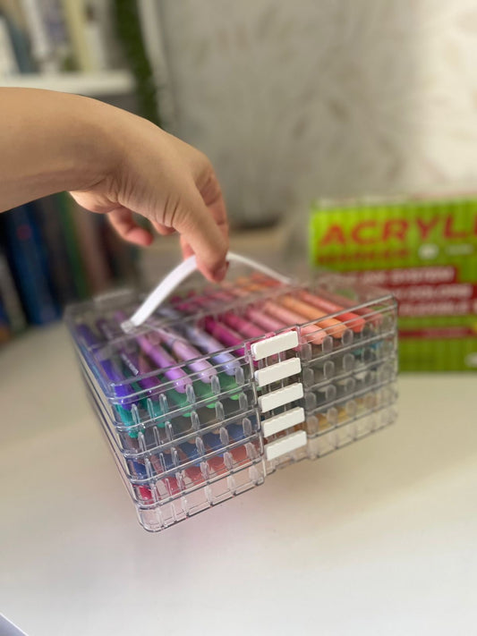 60 Colors Acrylic Paint Markers, Automatic Ink Control System with Soft Brush Tip