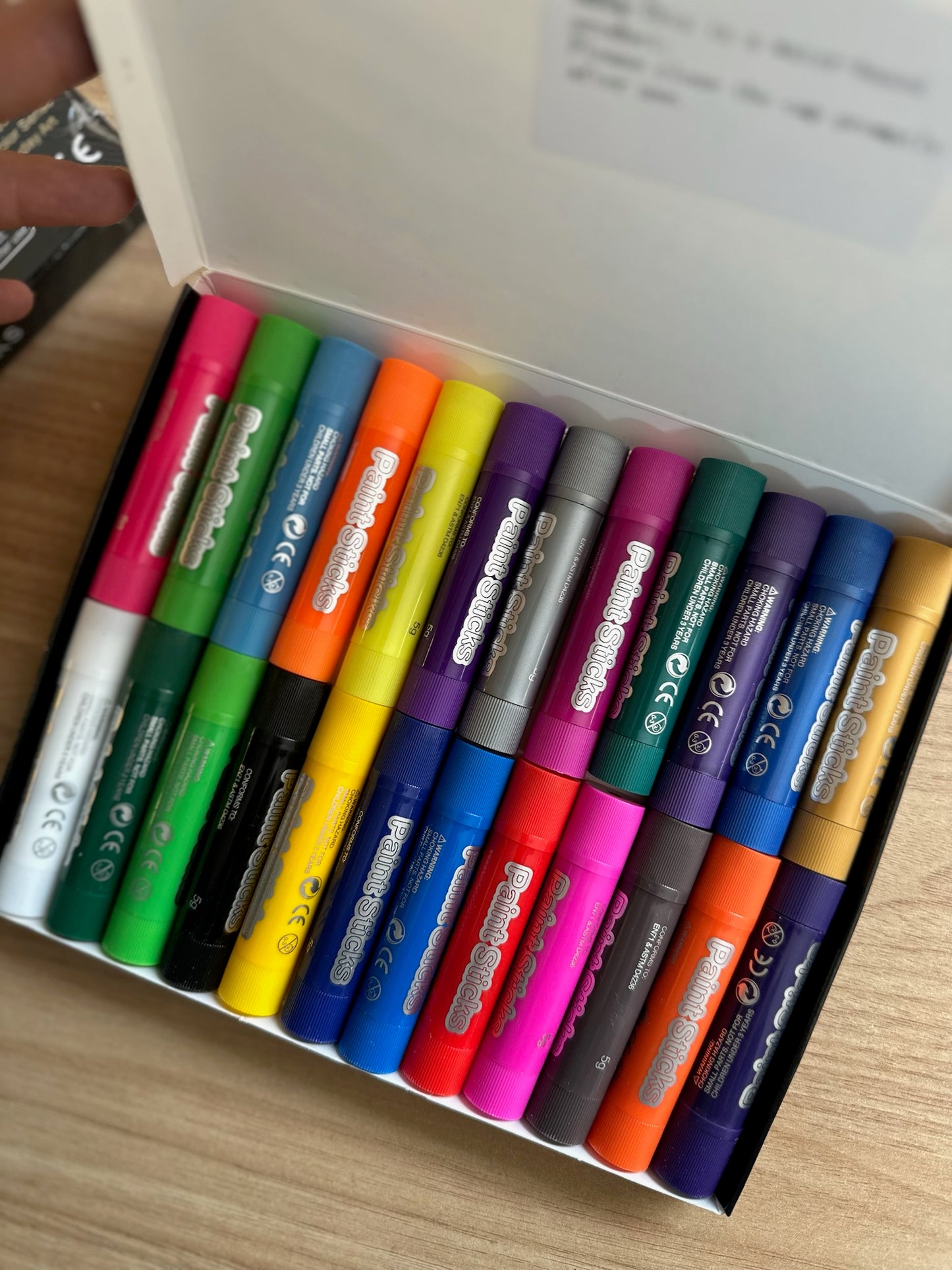 24 Colors Tempera Sticks,Washable Paint Sticks for Kids,Non-Toxic
