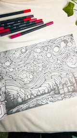 Starry Night Van gogh Adult Coloring Book