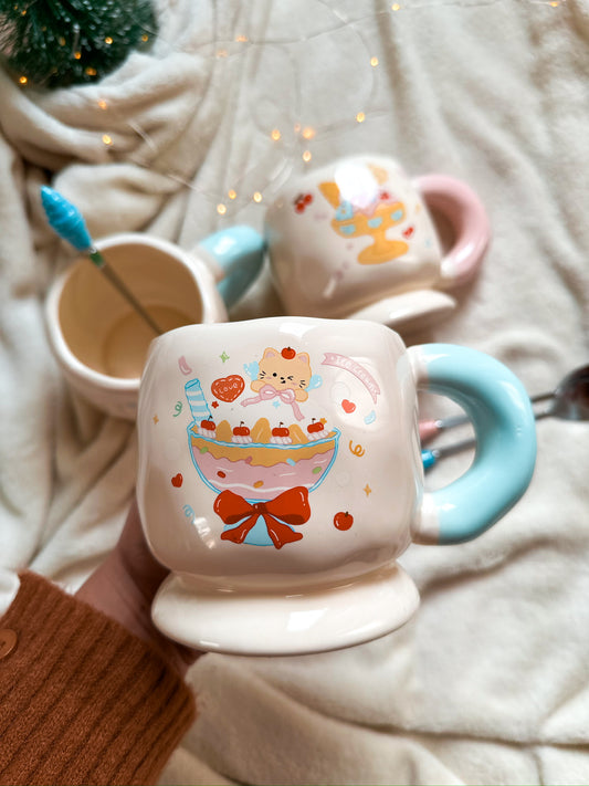 Cute Coffee Mug, Handmade with a spoon