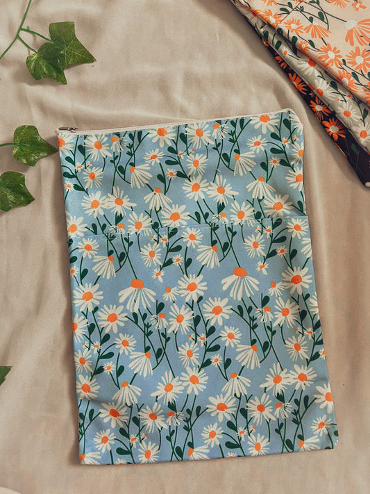 Book Sleeve Flowers (Blue)