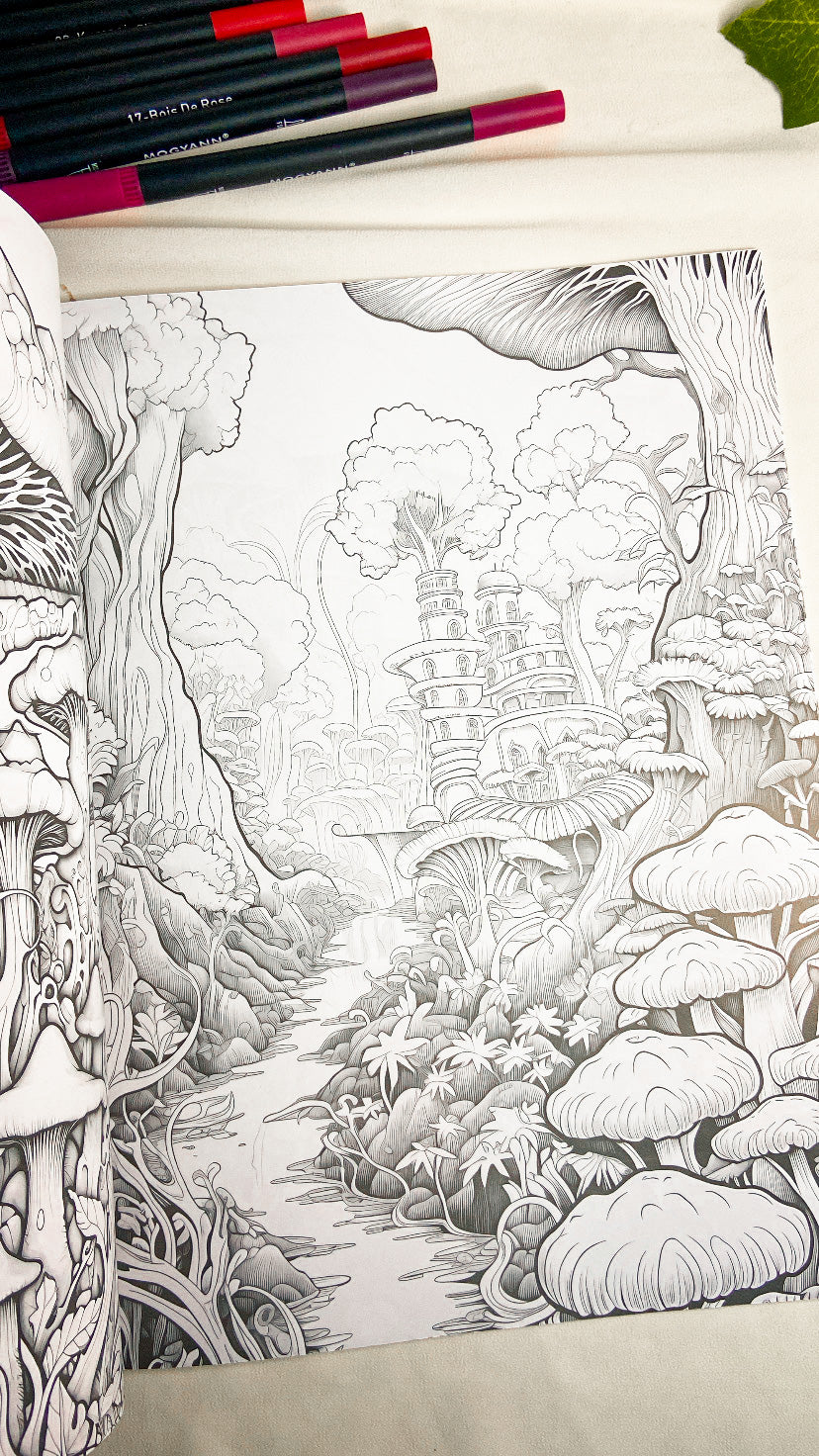 Forest Castle Adult Coloring Book