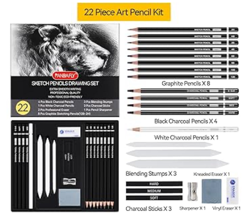 22 Pcs Drawing Sketching Pencil Set
