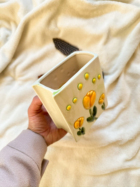 Ceramic Book Vase Tulip Pencil & Pen Holder