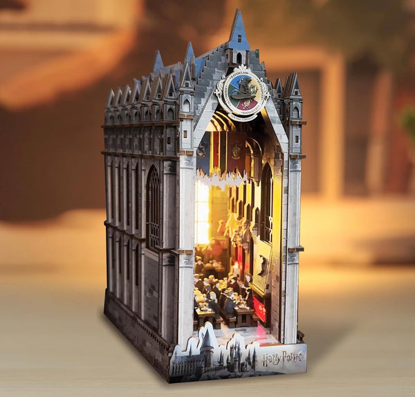 Harry Potter Hogwarts Great Hall Book Nook Kit – DIY 3D Wooden Puzzle with LED Lights