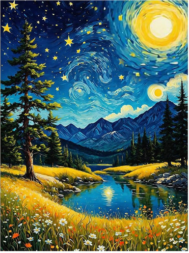 Starry Sky Paint canvas by Number 40x50cm