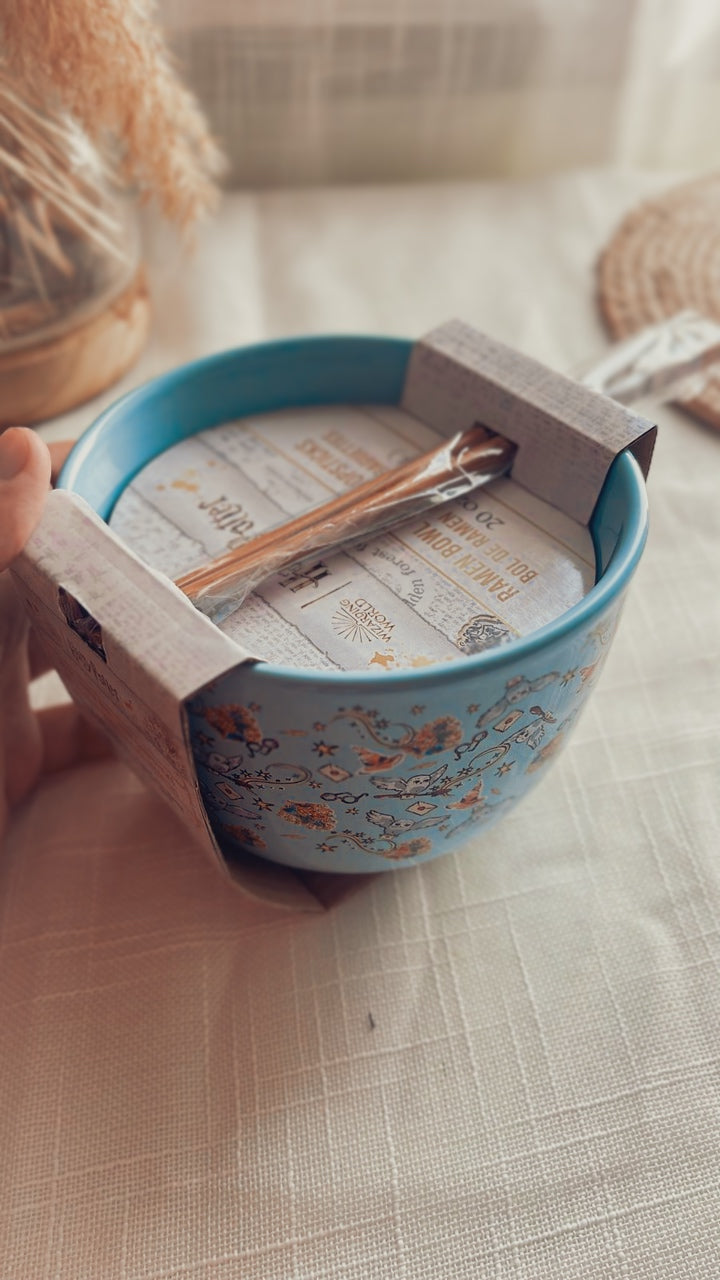 Harry Potter Noodles Bowl with Wooden Chopsticks (Blue)